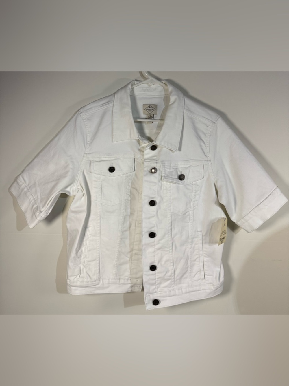 St. John’s bay White Short-Sleeve Denim Jacket truck women’s xl